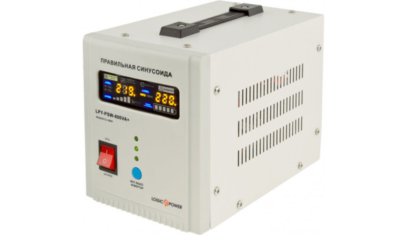 ДБЖ LogicPower LPY-PSW-800VA+(560Вт) 5A/15A з правильною синусоїдою 12В, без АКБ
