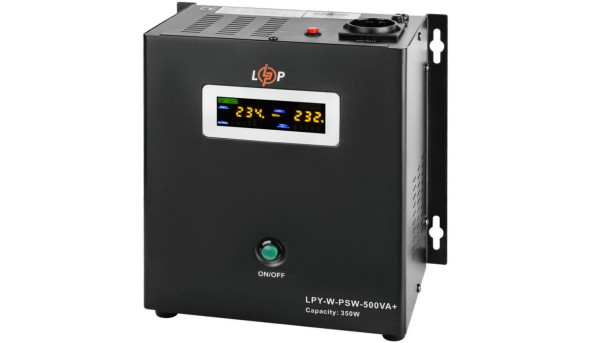ДБЖ Logicpower LPY-W-PSW-500VA+(350Вт) 5A/10A з правильною синусоїдою 12В, без АКБ