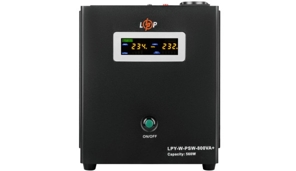 ДБЖ Logicpower LPY-W-PSW-800VA+(560Вт) 5A/15A з правильною синусоїдою 12В, без АКБ