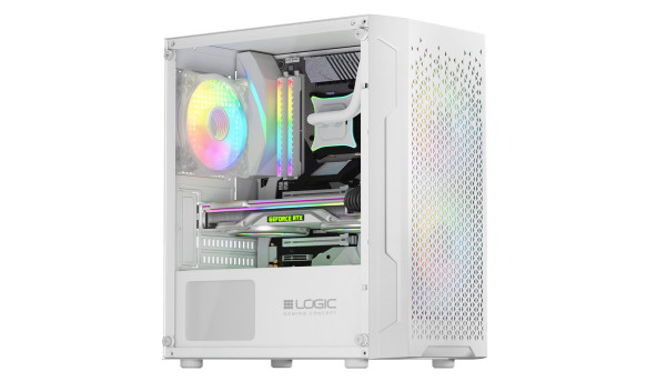 Корпус LogicConcept ARAMIS MESH+GLASS ARGB fans 3x120mm WHITE без БЖ mATX - 576687