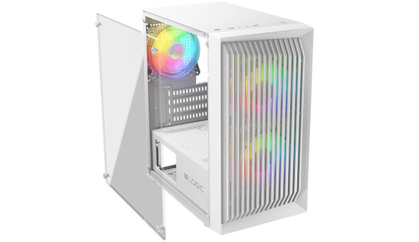 Корпус LogicConcept ATOS MESH+GLASS ARGB fans 3x120mm WHITE без БЖ mATX