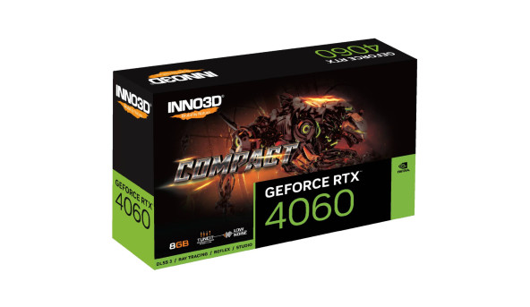 GeForce RTX4060 Inno3D Compact, 8GB GDDR6, 128bit, PCI Express 4.0 X8 - 576728
