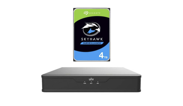 Комплект IP відеореєстратора Uniview NVR301-08S3 + Жесткий диск Seagate SkyHawk HDD 4TB (ST4000VX016)