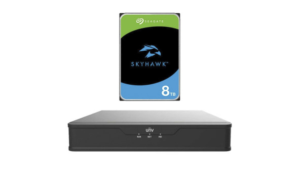 Комплект IP відеореєстратора Uniview NVR302-32S + Жесткий диск Seagate SkyHawk HDD 8TB (ST8000VX010)