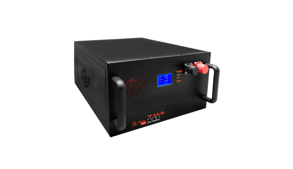 Аккумулятор LP LiFePO4 51,2V - 100 Ah (5120Wh) (BMS 200A/100А) с LCD металл Smart RM RS485/CAN - 578919