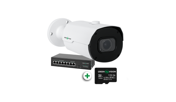 Комплект видеонаблюдения с функцией распознавания автомобильных номеров на 1 IP камеру GV-802