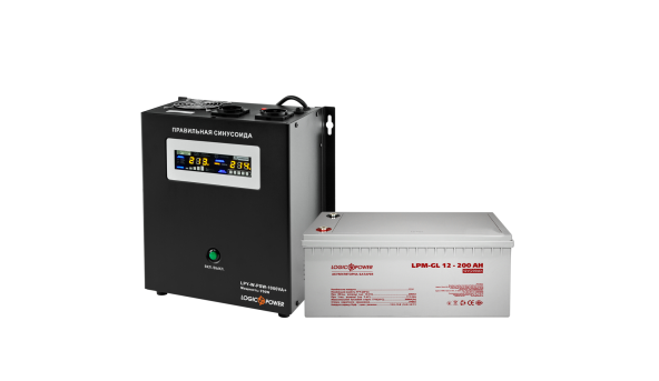 Комплект резервного питания для котла и теплого пола LP (LogicPower) ИБП + гелевая батарея (UPS W1000VA + АКБ GL 2400W)