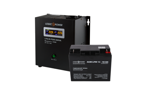 Комплект резервного живлення для котла LP (LogicPower) ДБЖ + AGM батарея (UPS A500 + АКБ AGM 235W)