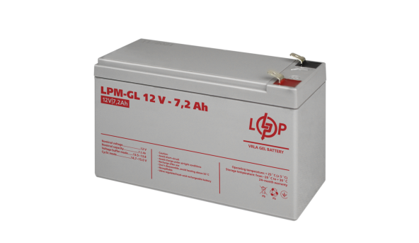 Акумулятор гелевий LPM-GL 12V - 7.2 Ah