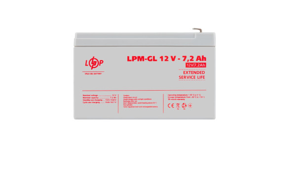 Акумулятор гелевий LPM-GL 12V - 7.2 Ah - 579306