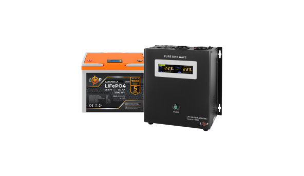 Комплект резервного питания LP (LogicPower) ИБП + литиевая (LiFePO4) батарея (UPS W2500+ АКБ LiFePO4 1280Wh)