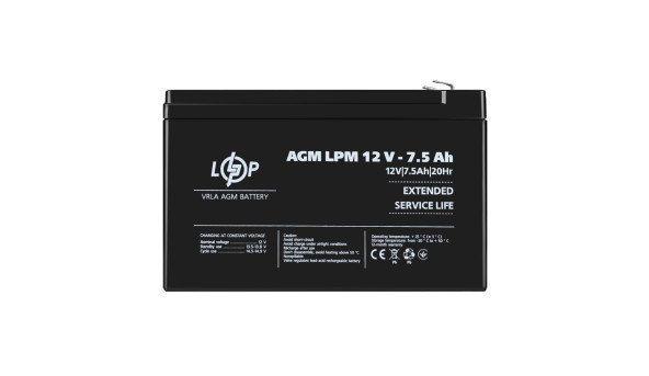 Акумулятор AGM LPM 12V - 7.5 Ah - 579396