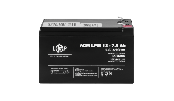 Акумулятор AGM LPM 12V - 7.5 Ah - 579396