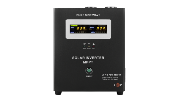 Солнечный инвертор (ИБП) LogicPower LPY-С-PSW-1500VA (1050Вт) MPPT 24V