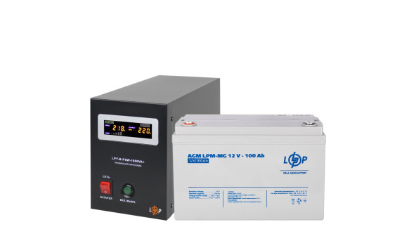 Комплект резервного живлення LP (LogicPower) ДБЖ + мультигелева батарея (UPS B1000 + АКБ MG 1280W) - 579435