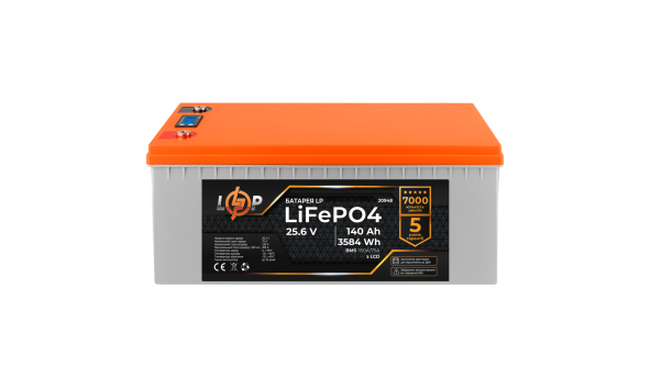 Аккумулятор LP LiFePO4 для ИБП LCD 24V (25,6V) - 140 Ah (3584Wh) (BMS 150A/75A) пластик