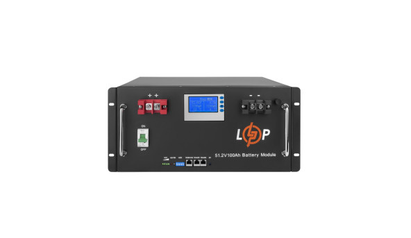 Акумулятор LP LiFePO4 48V (51,2V) - 100 Ah (5120Wh) (Smart BMS 100A) з LCD RM - 579608