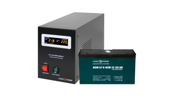 Комплект резервного питания LP (LogicPower) ИБП + DZM батарея (UPS B500 + АКБ DZM 455W)