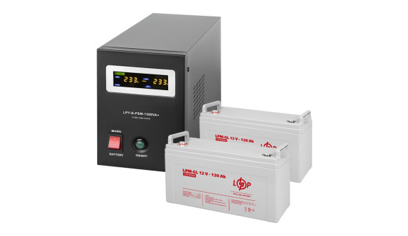 Комплект резервного питания LP (LogicPower) ИБП + гелевая батарея (UPS B1500 + АКБ GL 2880W) - 579895