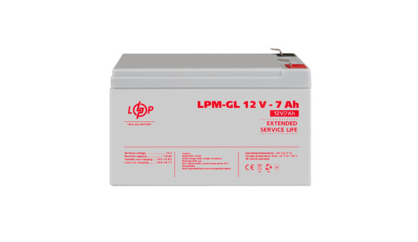 Аккумулятор гелевый LPM-GL 12V - 7 Ah - 579925