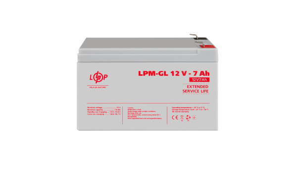 Аккумулятор гелевый LPM-GL 12V - 7 Ah - 579925