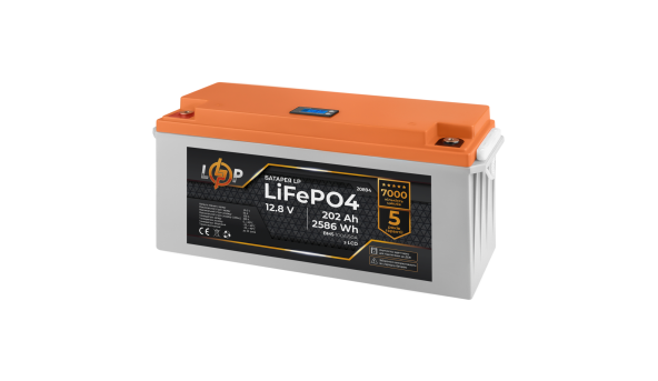 Аккумулятор LP LiFePO4 для ИБП LCD 12V (12,8V) - 202 Ah (2586Wh) (BMS 100A/50A) пластик - 579931