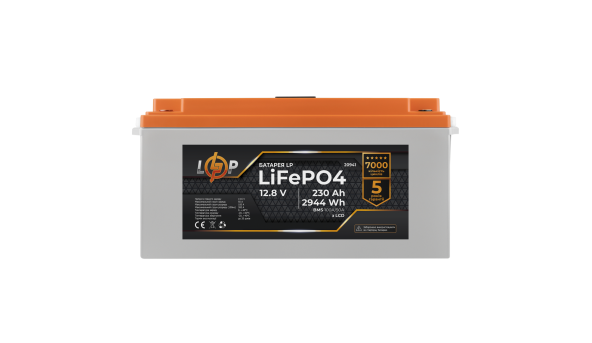 Акумулятор LP LiFePO4 LCD 12V (12,8V) - 230 Ah (2944Wh) (BMS 100A/50A) пластик - 579937