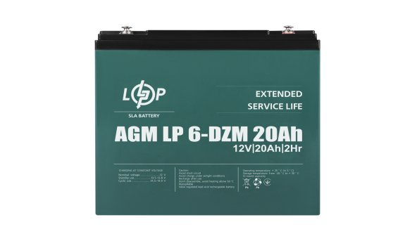 Тяговий свинцево-кислотний AGM акумулятор LP 6-DZM-20 Ah - 579967