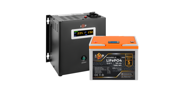 Комплект резервного питания LP (LogicPower) ИБП + литиевая (LiFePO4) батарея (UPS W500+ АКБ LiFePO4 1280W)