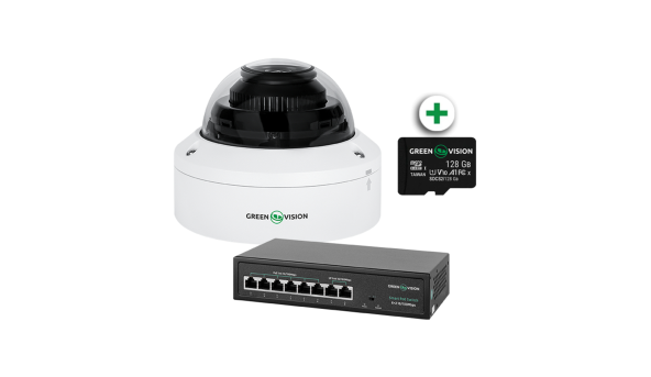Комплект видеонаблюдения с функцией распознавания лиц на 1 IP камеру GV-804