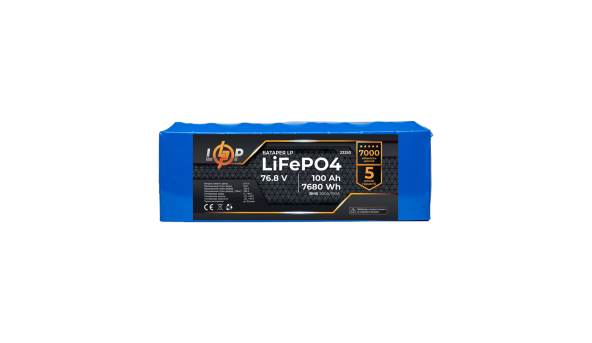 Акумулятор LP LiFePO4 76,8V - 100 Ah (7680Wh) (BMS 200A/100A)