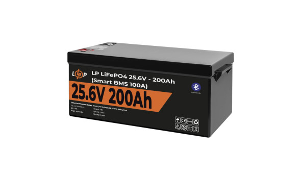 Аккумулятор LP LiFePO4 24V (25,6V) - 200 Ah (5120Wh) (Smart BMS 100А) с BT пластик - 580165