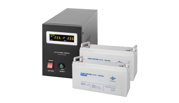 Комплект резервного живлення LP (LogicPower) ДБЖ + мультигелева батарея (UPS B1500 + АКБ MG 2880Wh)