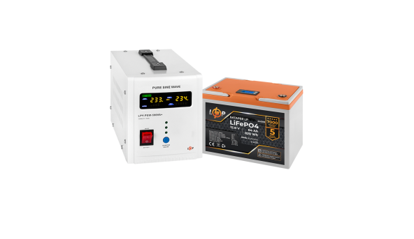 Комплект резервного живлення LP (LogicPower) ДБЖ + літієва (LiFePO4) батарея (UPS В500+ АКБ LiFePO4 820Wh)