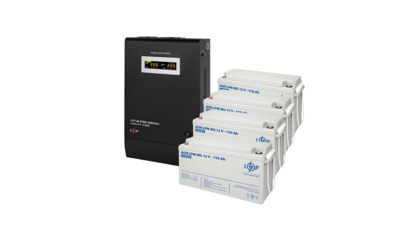Комплект резервного живлення LP (LogicPower) ДБЖ + мультигелева батарея (UPS W3000 + АКБ MG 7200Wh)