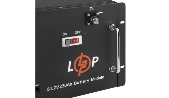Аккумулятор LP LiFePO4 48V (51,2V) - 230 Ah (11776Wh) (Smart BMS 200A) с LCD RM RS485/CAN - 580562