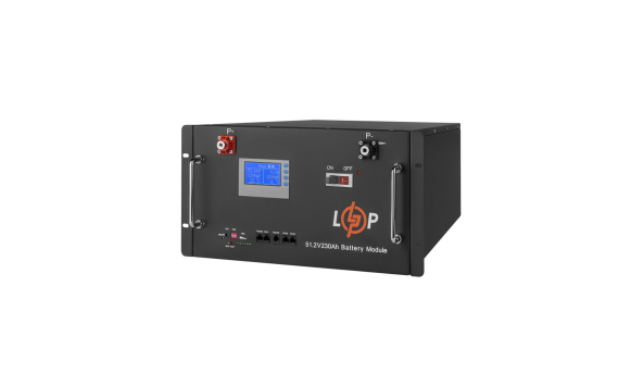 Аккумулятор LP LiFePO4 48V (51,2V) - 230 Ah (11776Wh) (Smart BMS 200A) с LCD RM RS485/CAN - 580562