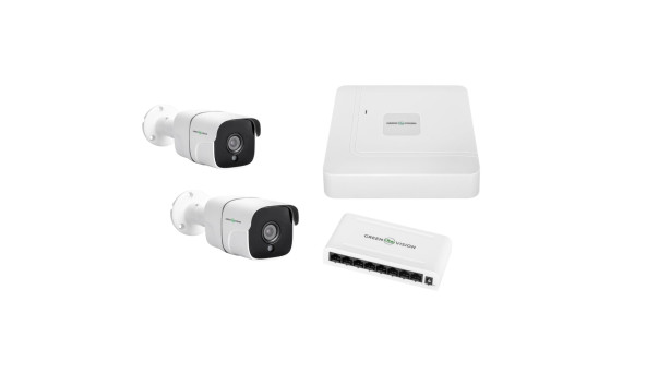 Комплект відеоспостереження вуличний на 2 циліндричні камери GV-IP-K-W60/02 5MP (Lite) - 580603