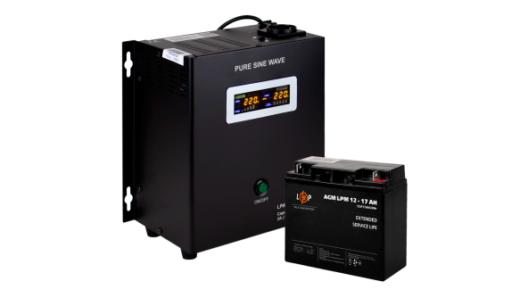 Комплект резервного живлення для котла LP (LogicPower) ДБЖ + AGM батарея (UPS A500 + АКБ AGM 220W)