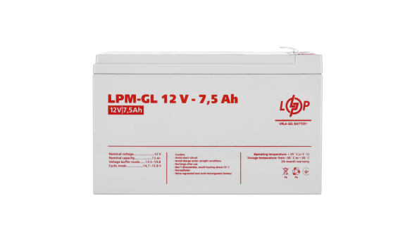 Акумулятор гелевий LPM-GL 12V - 7.5 Ah - 581179