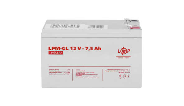 Акумулятор гелевий LPM-GL 12V - 7.5 Ah - 581179