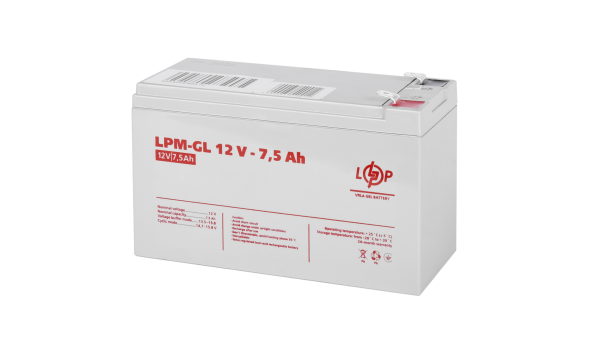 Аккумулятор гелевый LPM-GL 12V - 7.5 Ah