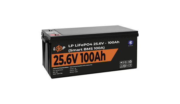 Аккумулятор LP LiFePO4 24V (25,6V) - 100 Ah (2560Wh) (Smart BMS 100А) с BT пластик - 581392