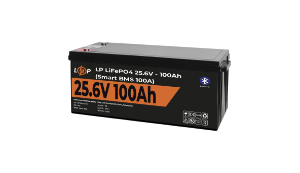 Аккумулятор LP LiFePO4 24V (25,6V) - 100 Ah (2560Wh) (Smart BMS 100А) с BT пластик - 581392