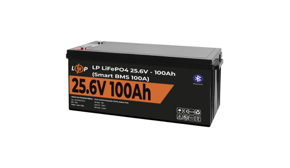 Аккумулятор LP LiFePO4 24V (25,6V) - 100 Ah (2560Wh) (Smart BMS 100А) с BT пластик - 581392