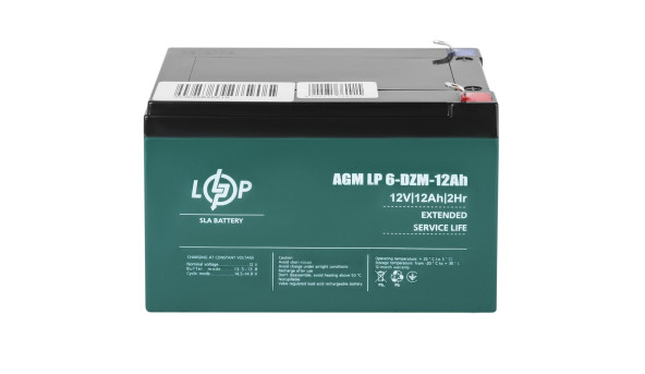 Тяговый свинцово-кислотный AGM аккумулятор LP 6-DZM-12 Ah - 581446