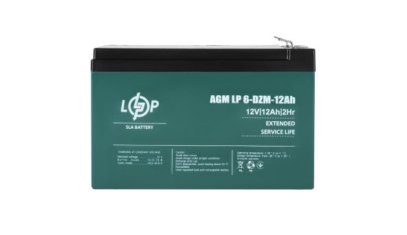 Тяговый свинцово-кислотный AGM аккумулятор LP 6-DZM-12 Ah - 581446
