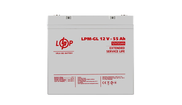 Аккумулятор гелевий LPM-GL 12V - 55 Ah - 581509