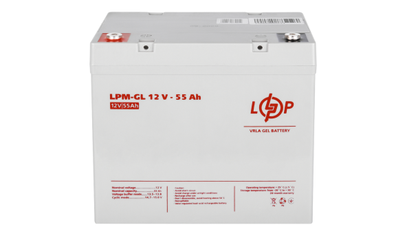 Аккумулятор гелевый LPM-GL 12V - 55 Ah