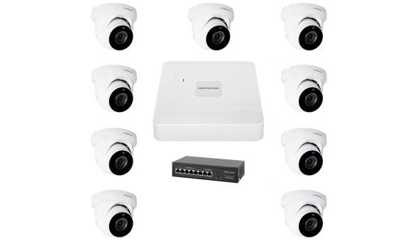 Комплект відеоспостереження на 9 камер GV-IP-K-W77/09 5MP - 581568